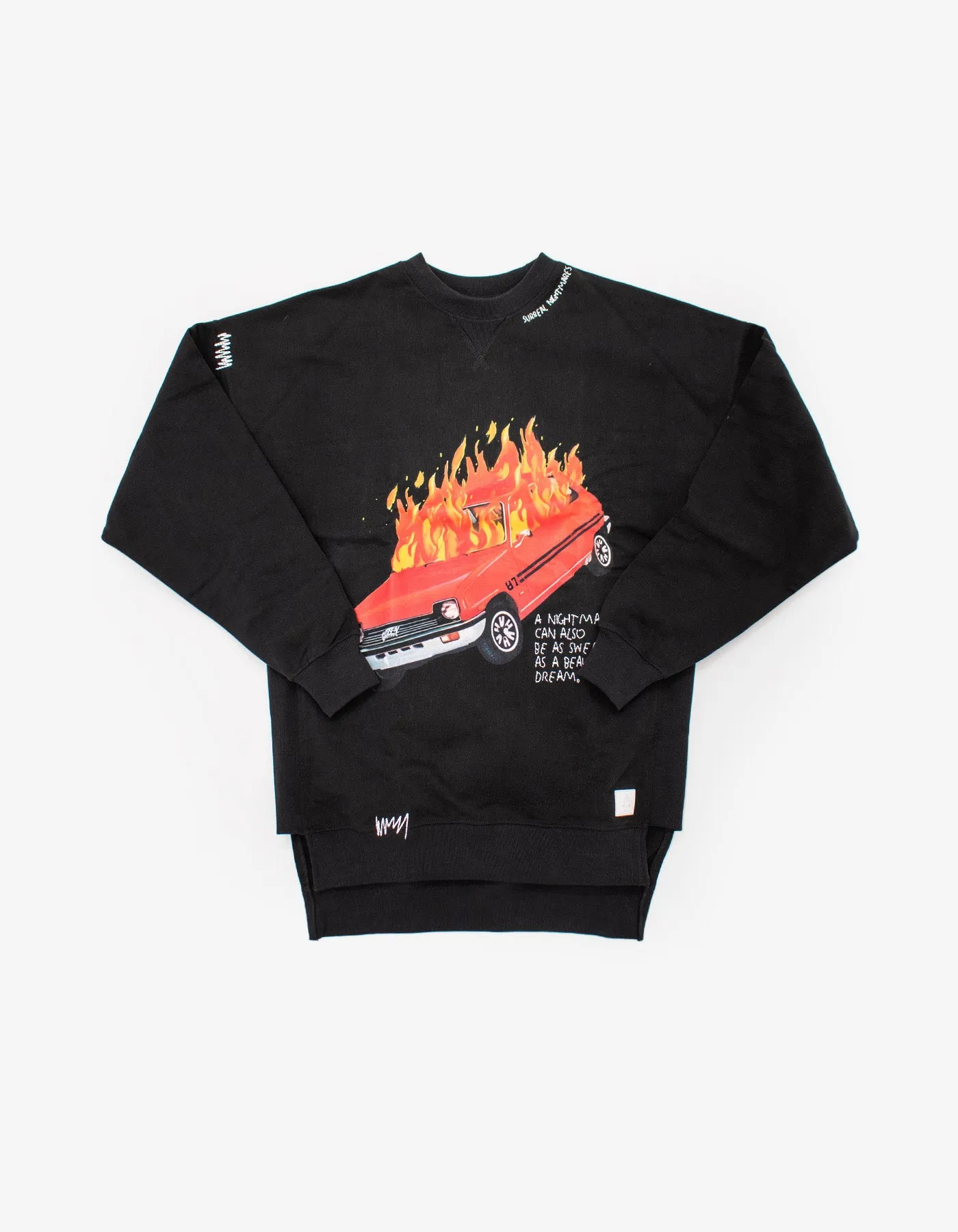 Crewneck Burning Car Black