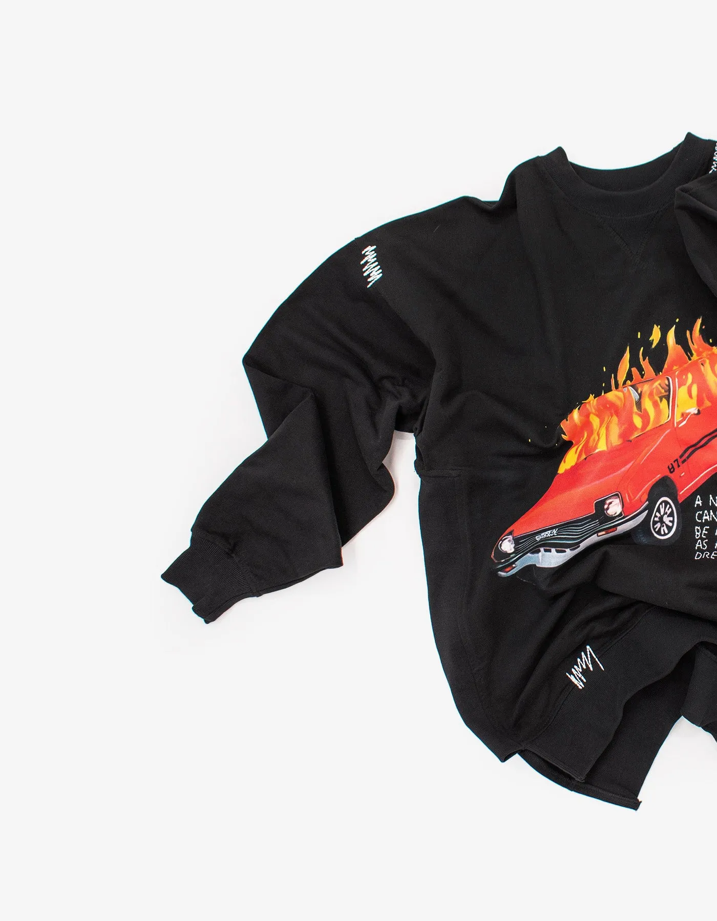 Crewneck Burning Car Black