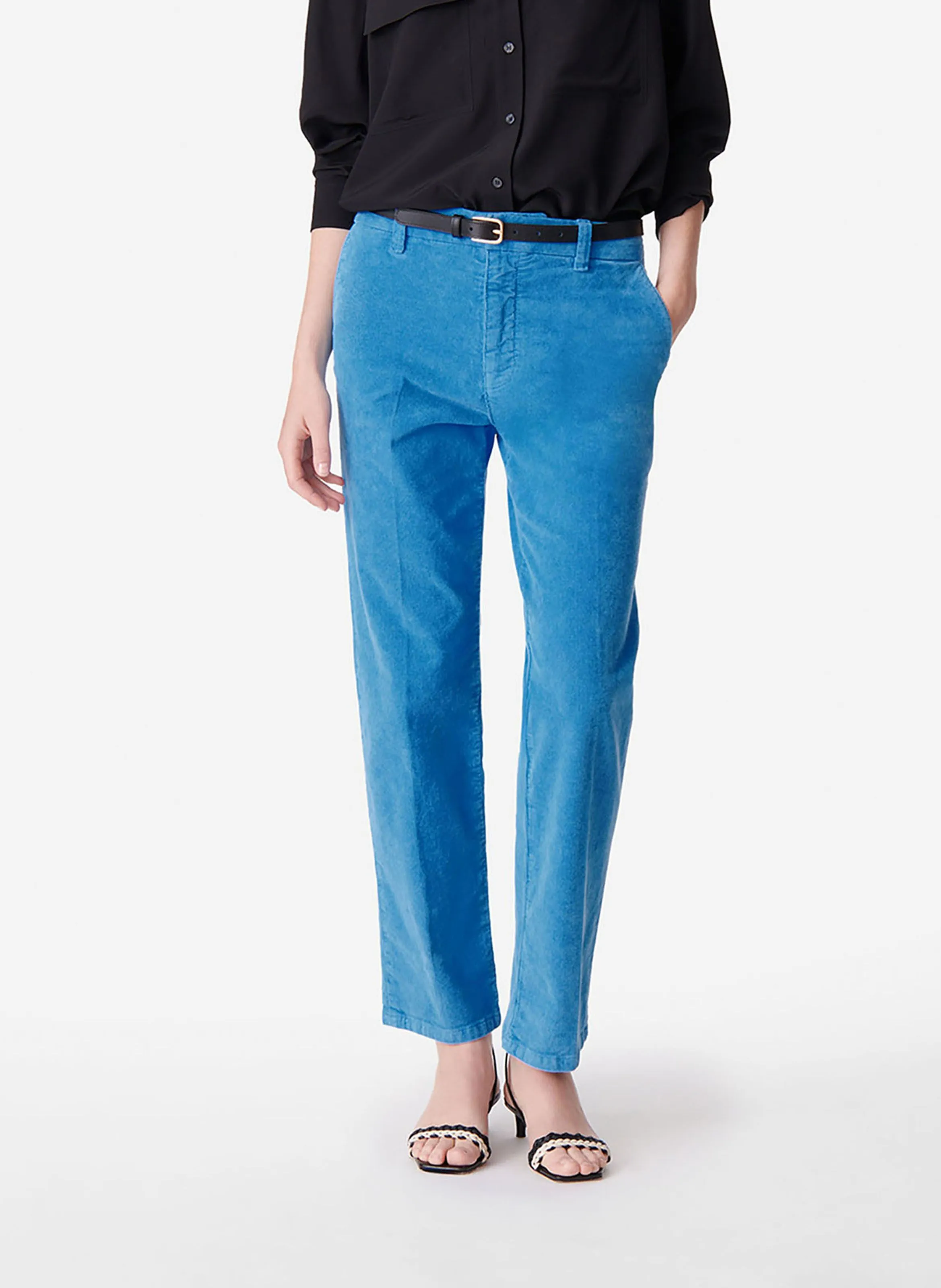 DANDY  PANTALóN DE ALGODóN MEZCLADO RECTO EN AZUL