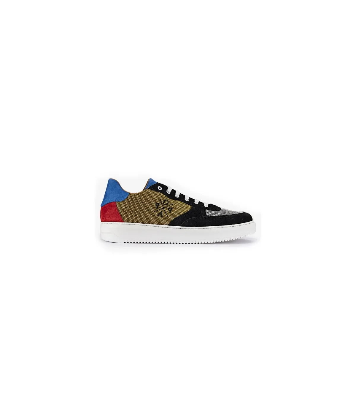 Deportivo combinado en cuero y negro