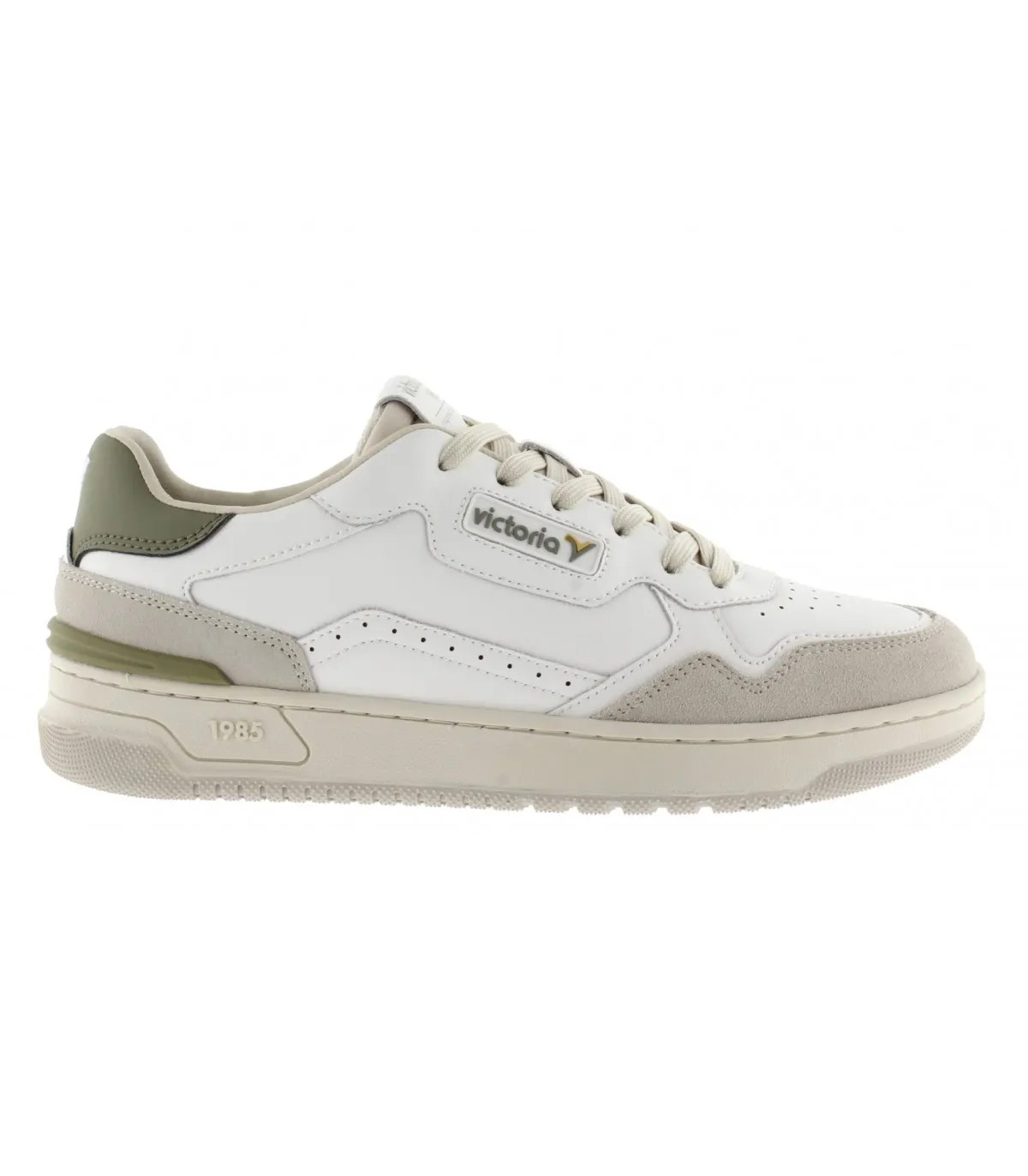 Deportivo estilo retro hombre Victoria blanco verde caqui