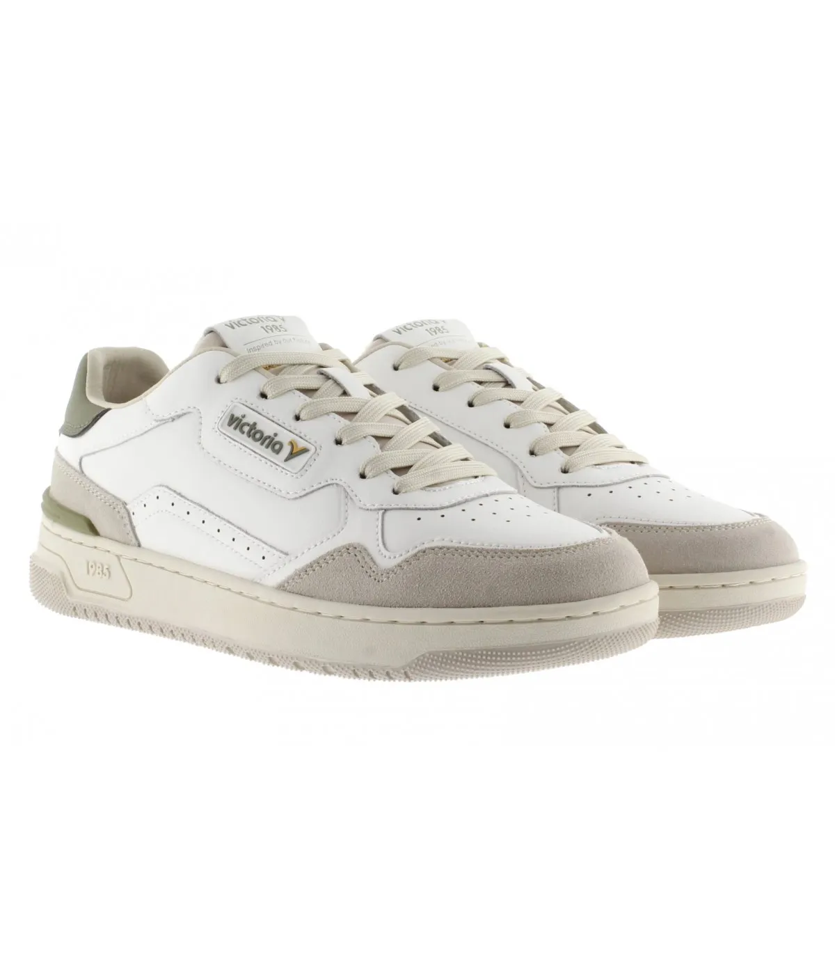 Deportivo estilo retro hombre Victoria blanco verde caqui