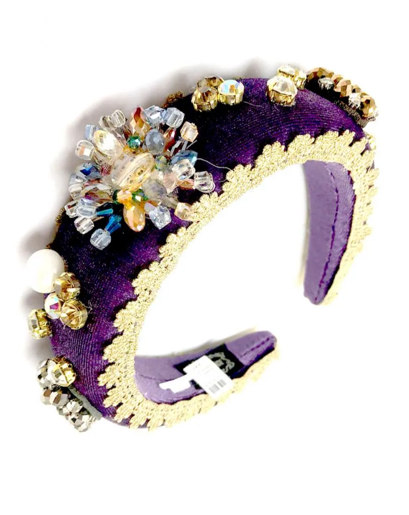 DIADEMAS JOYA MORADAS HAND MADE DECORADAS CON PEDRERIA