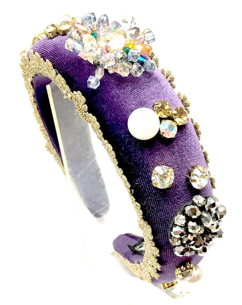 DIADEMAS JOYA MORADAS HAND MADE DECORADAS CON PEDRERIA