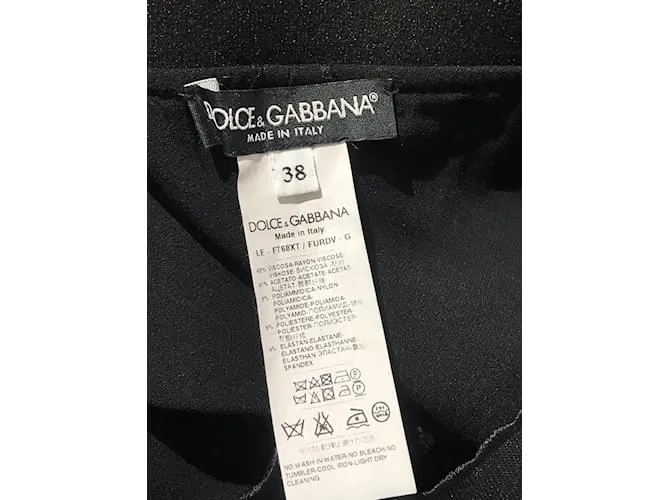 DOLCE & GABBANA Pantalón T.Viscosa XS Internacional Negro 