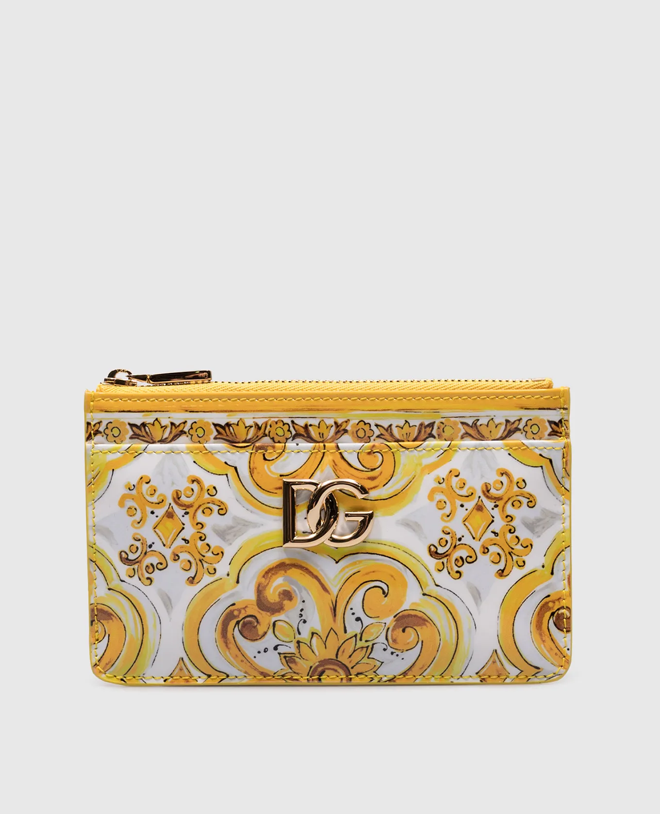 Dolce&Gabbana White leather glossy card holder with logo