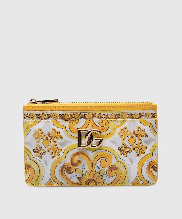 Dolce&Gabbana White leather glossy card holder with logo