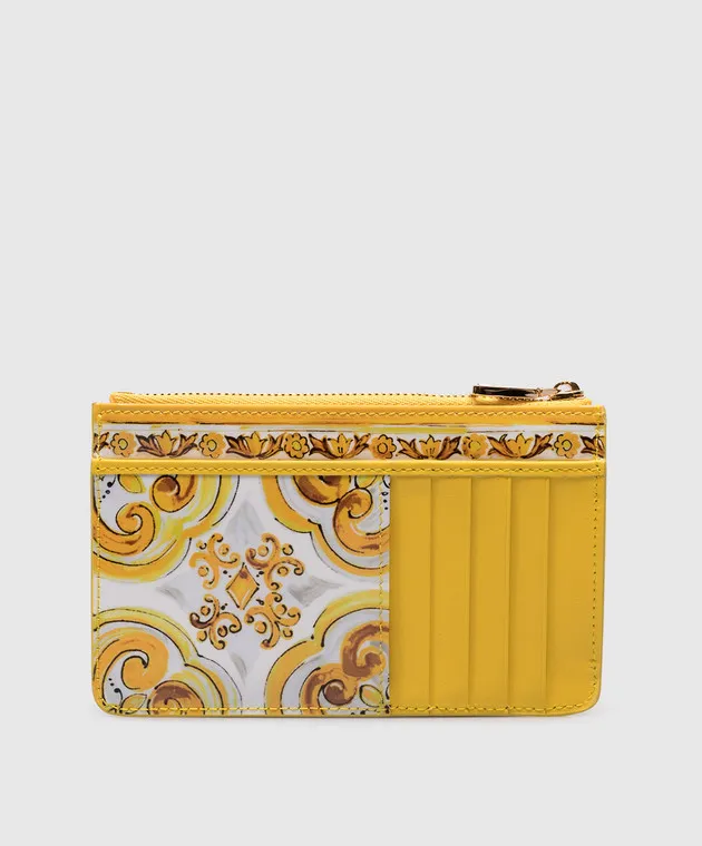 Dolce&Gabbana White leather glossy card holder with logo