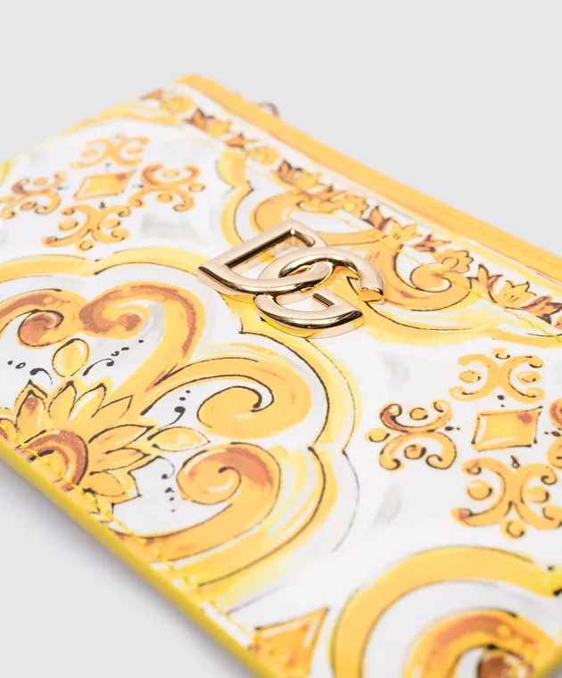 Dolce&Gabbana White leather glossy card holder with logo