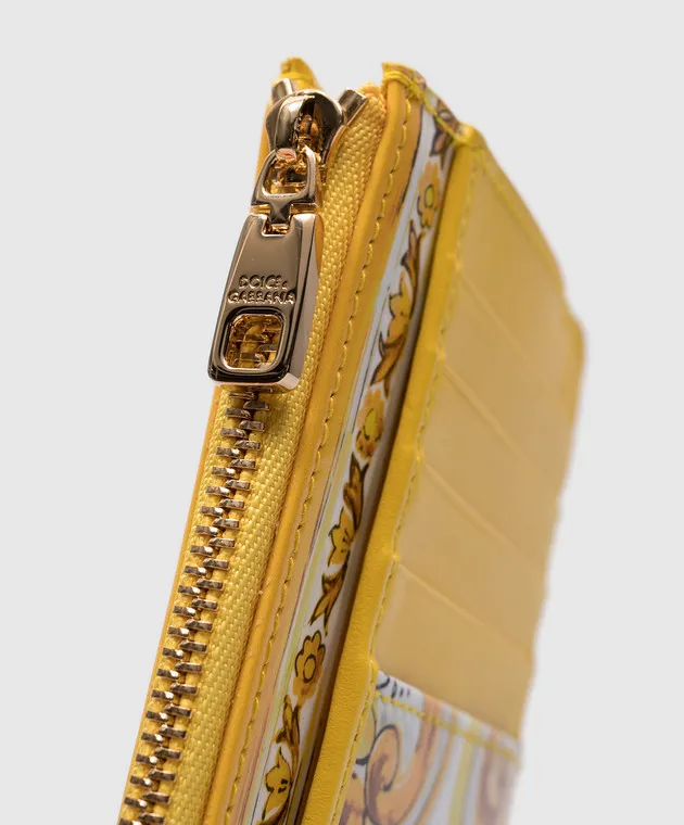 Dolce&Gabbana White leather glossy card holder with logo