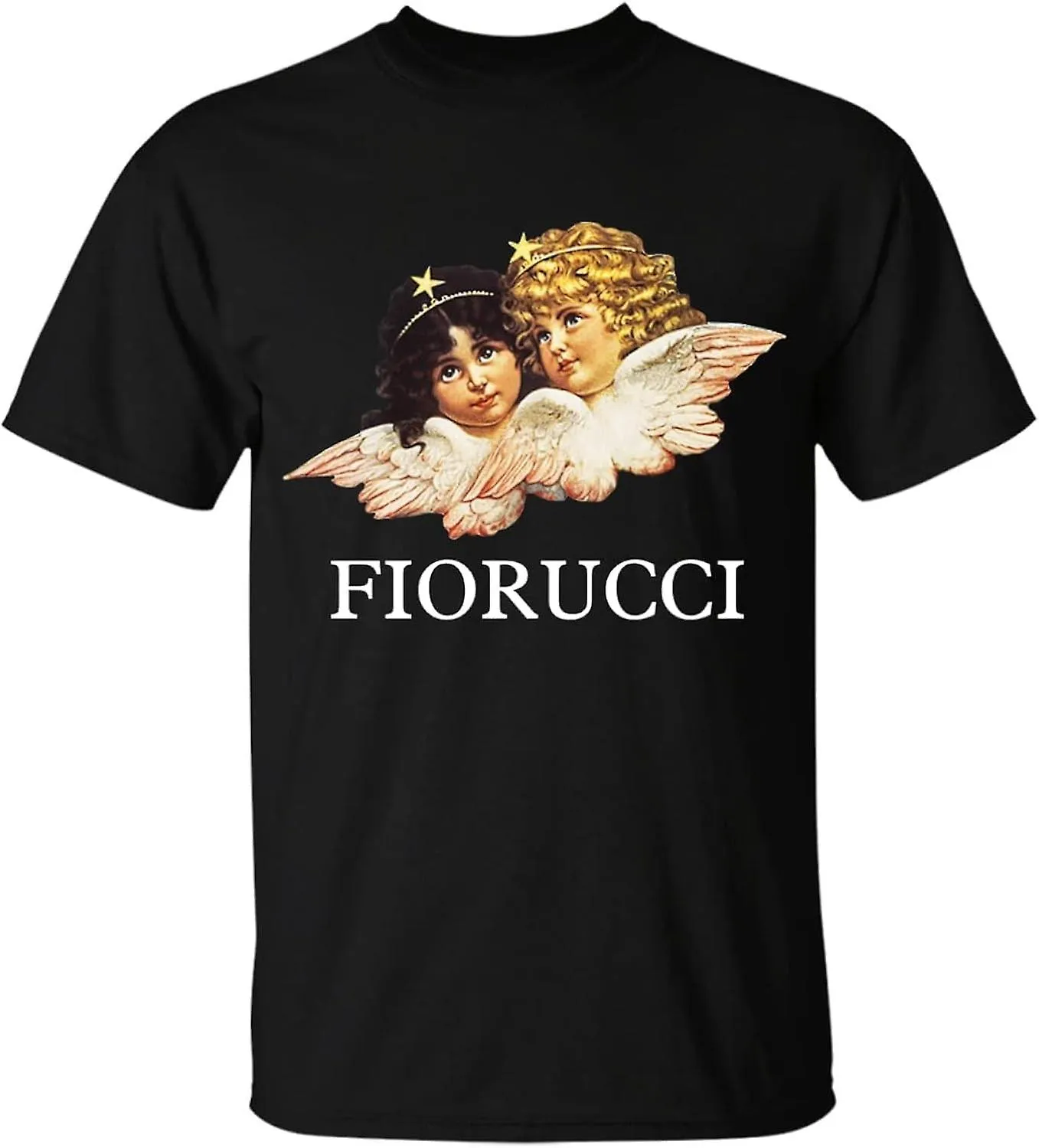 Fiorucci Camisetas Camiseta Hombre Vintage Angels Foil Logo Negro