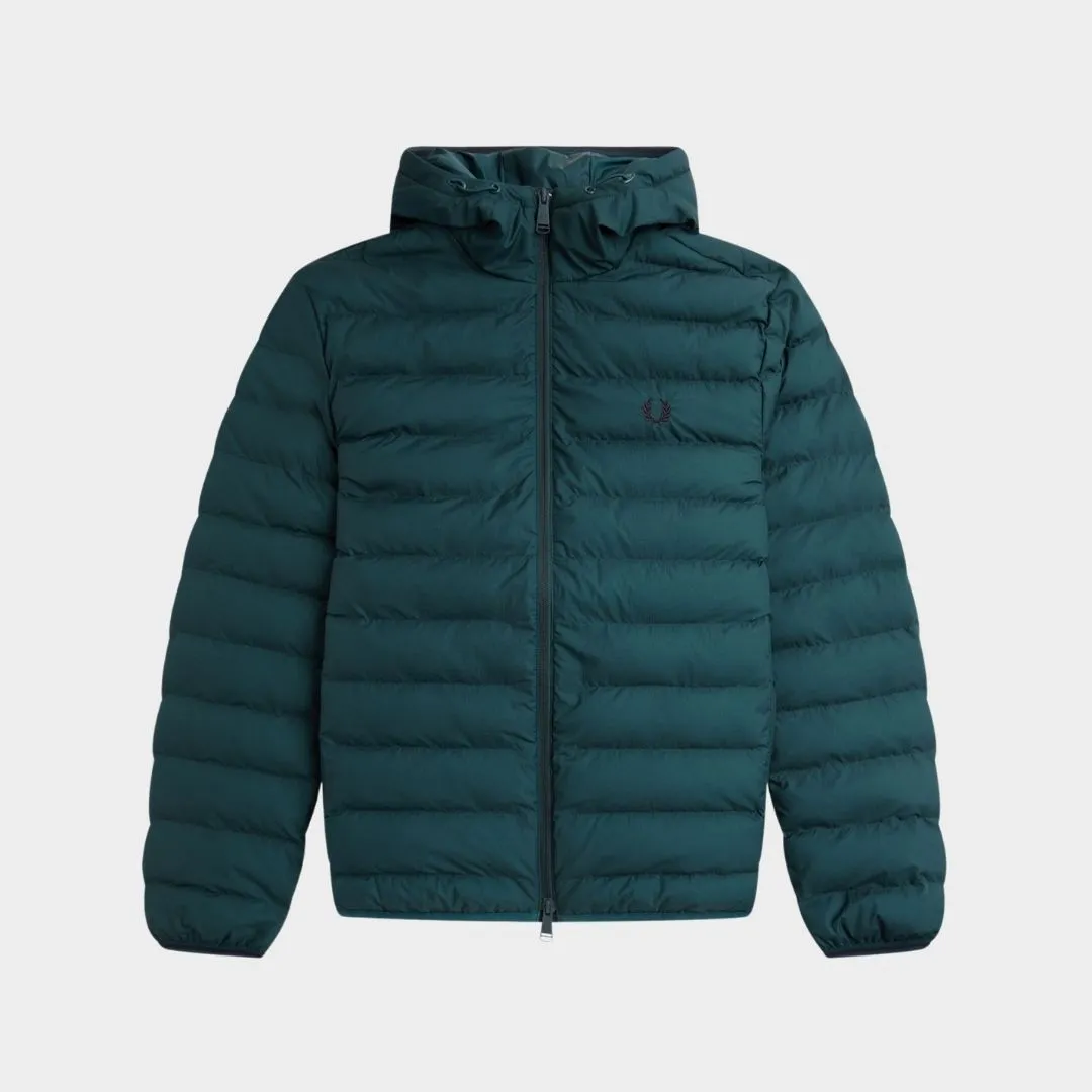 Fred Perry Hooded Insulated Jacket Petrol Blue