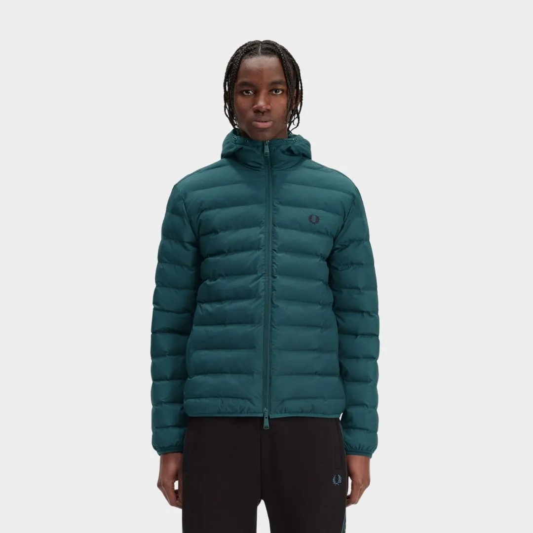 Fred Perry Hooded Insulated Jacket Petrol Blue