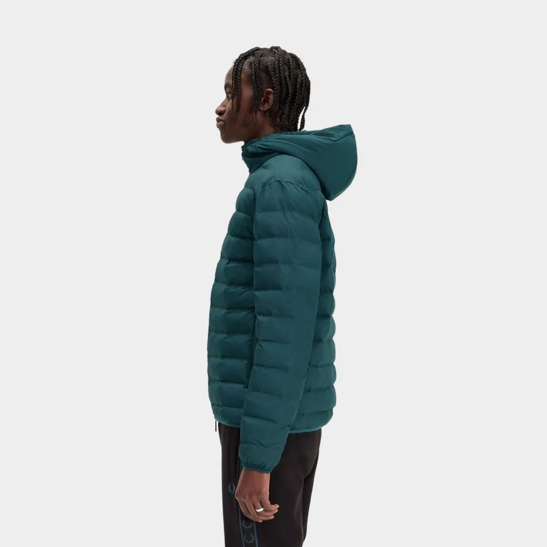 Fred Perry Hooded Insulated Jacket Petrol Blue