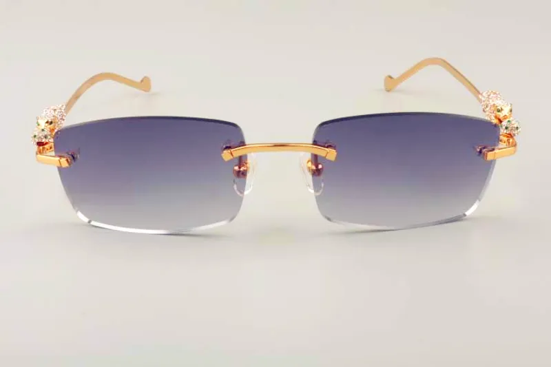 GAFAS DE SOL CUADRADAS ULTRALIGERAS CON PATILLAS DORADAS Y DIAMANTES DE LEOPARDO 63840831, MODELOS DE MODA, GAFAS DE SOL PARA H