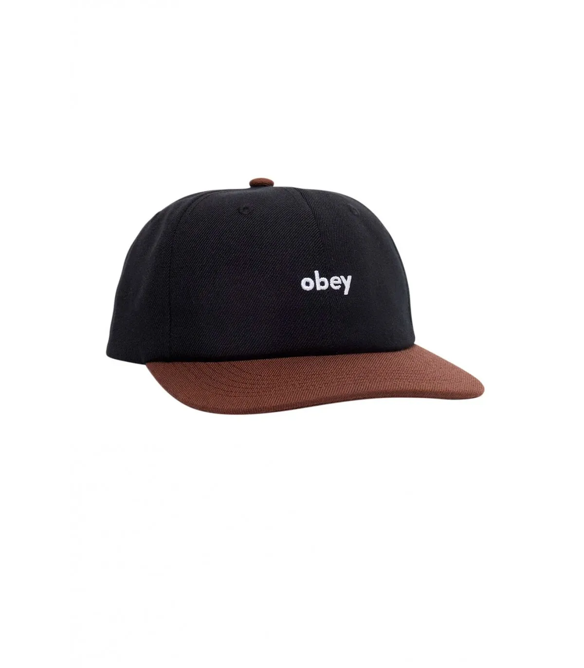 Gorra Obey Shade 6 Panel snapback Negra y marron