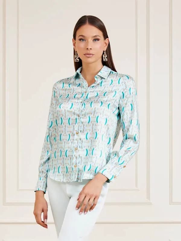 GUESS Marciano Logo Chain Print Shirt