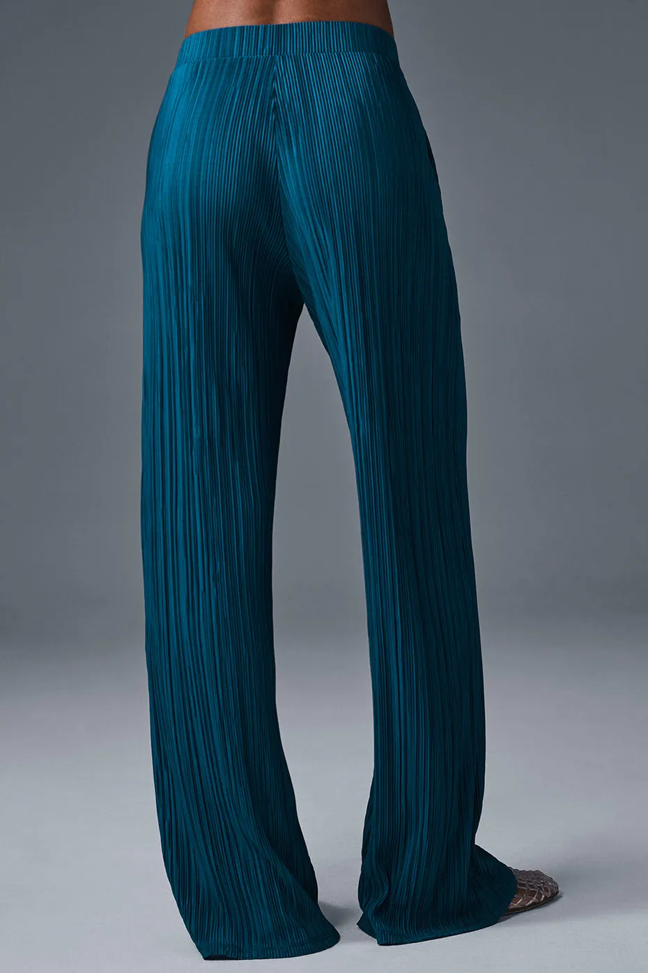 HIGHWAIST MICRO PLISSE STRAIGHT LEG PANT  ECLIPSE BLUE