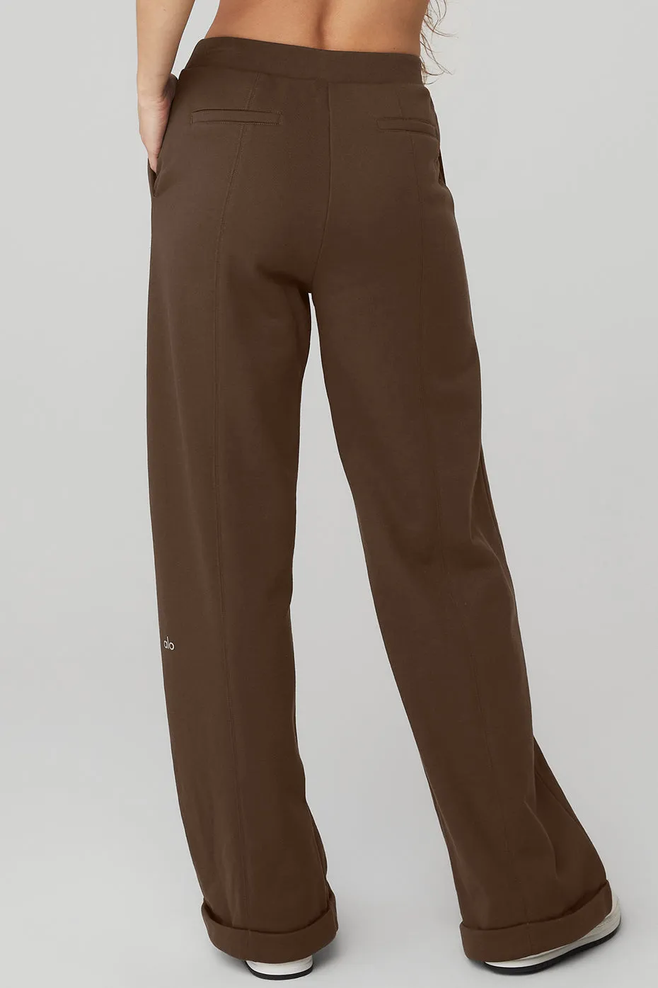 HIGHWAIST TROUSER WIDE LEG PANT  ESPRESSO