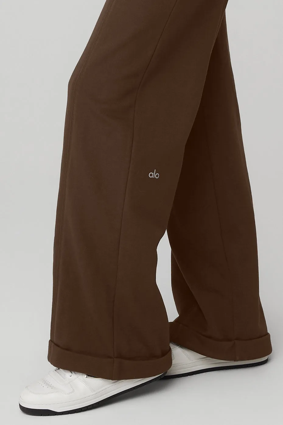 HIGHWAIST TROUSER WIDE LEG PANT  ESPRESSO