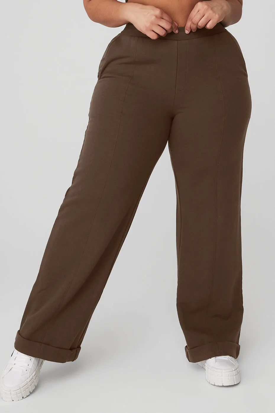 HIGHWAIST TROUSER WIDE LEG PANT  ESPRESSO