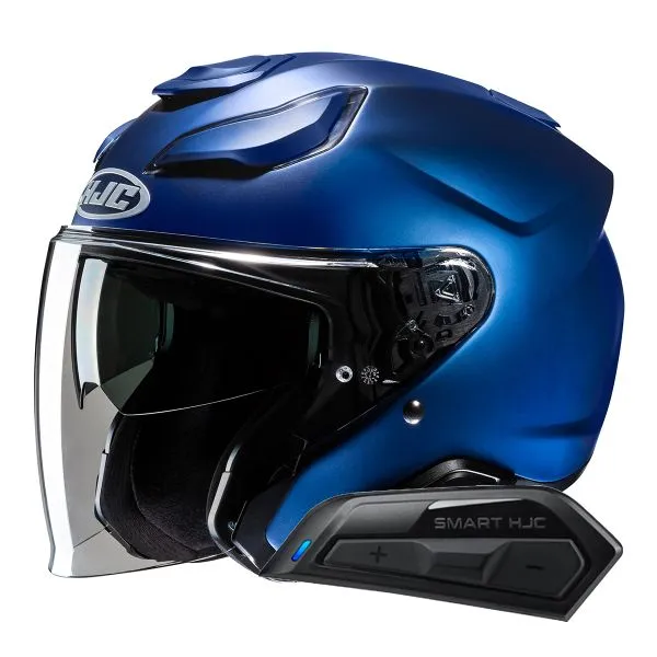 HJC F31 Semi Flat Metallic Blue + Kit Bluetooth Smart 11B 