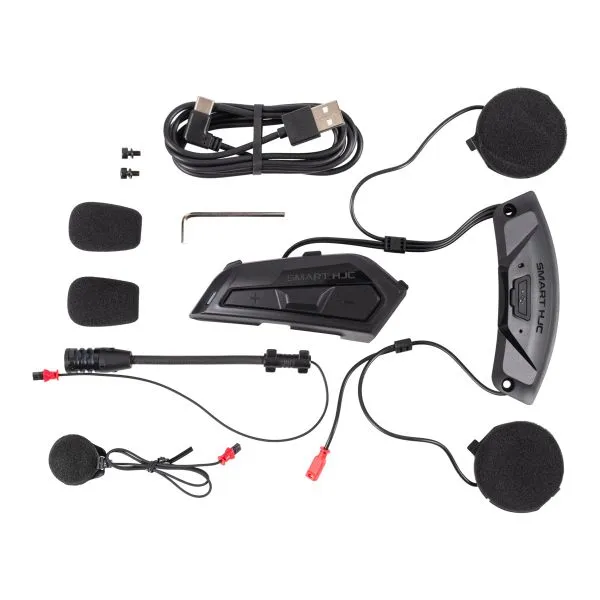 HJC F31 Semi Flat Titanium + Kit Bluetooth Smart 21B Flat Black 