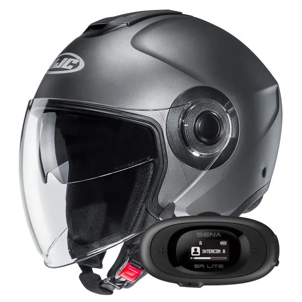 HJC i40N Semi Flat Titanium + Kit bluetooth 5R Lite Solo 