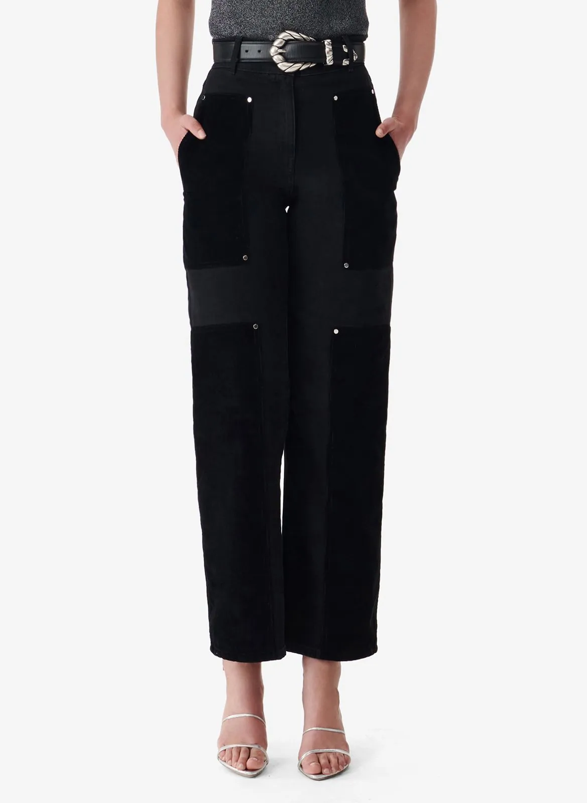 IRO ELYSSA  PANTALóN DE ALGODóN RECTO CSALLY EN NEGRO
