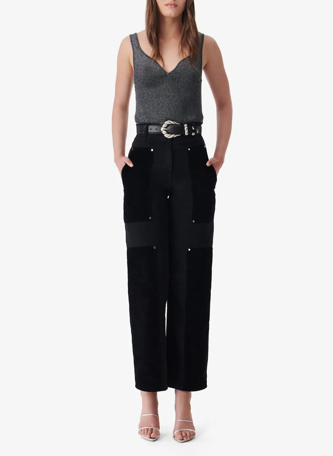IRO ELYSSA  PANTALóN DE ALGODóN RECTO CSALLY EN NEGRO