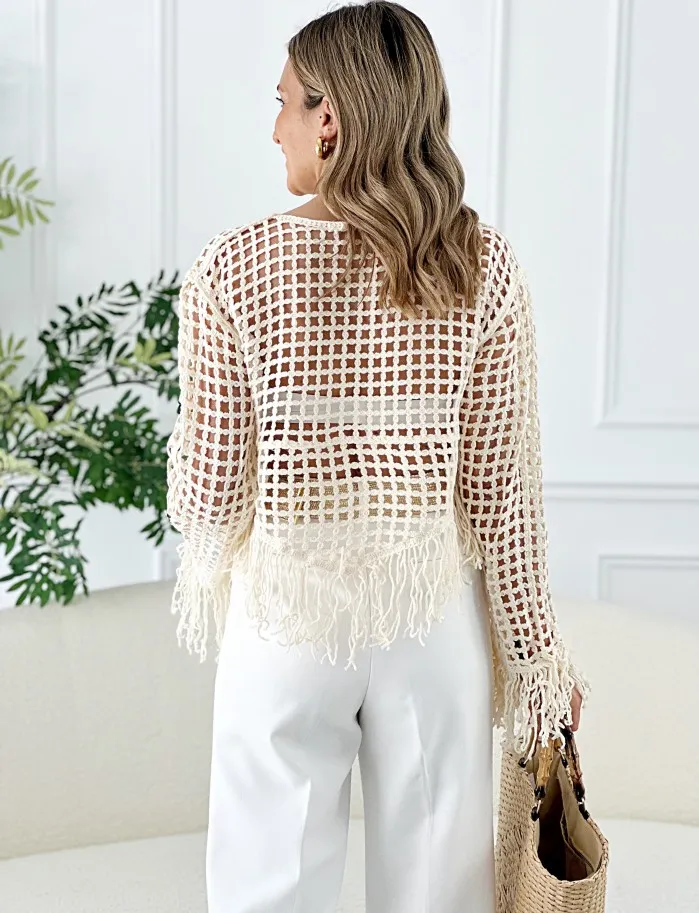Jersey Calado & Flecos Haily Beige