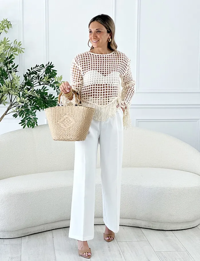 Jersey Calado & Flecos Haily Beige