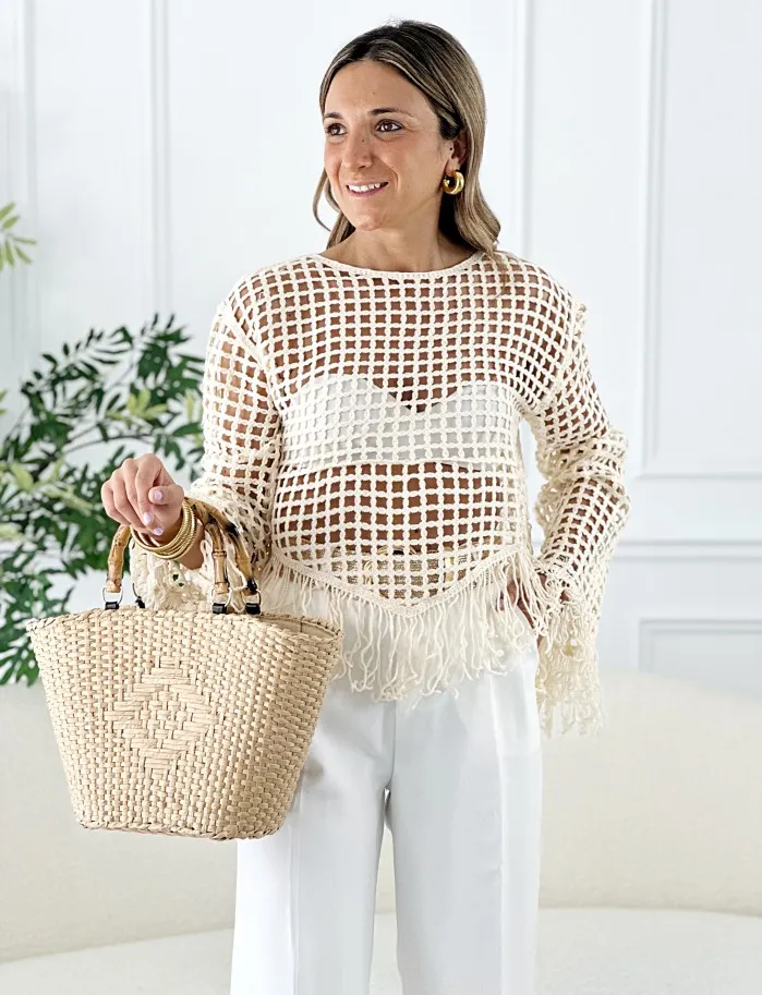 Jersey Calado & Flecos Haily Beige