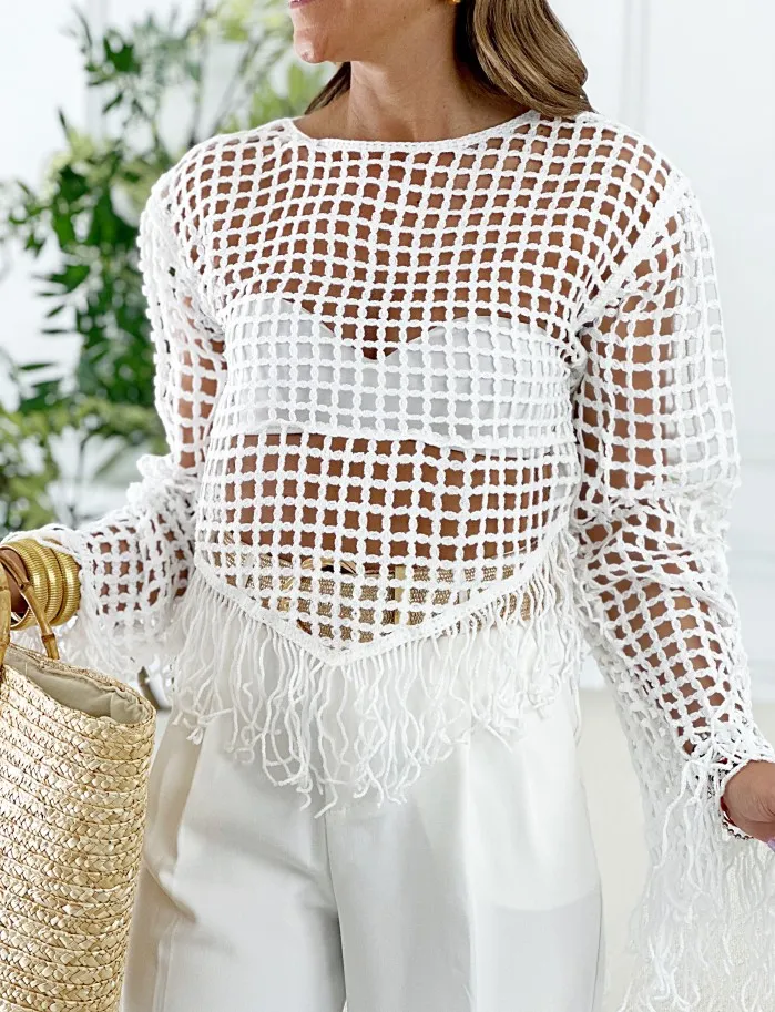 Jersey Calado & Flecos Haily Blanco