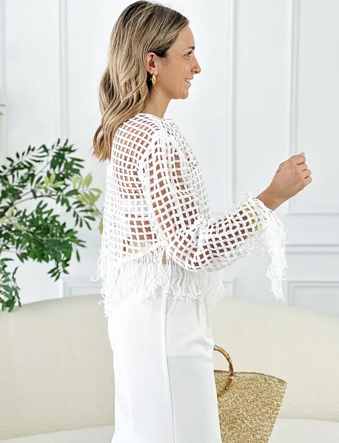 Jersey Calado & Flecos Haily Blanco