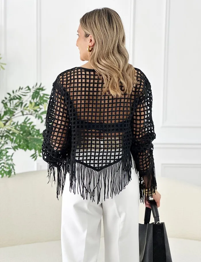 Jersey Calado & Flecos Haily Negro