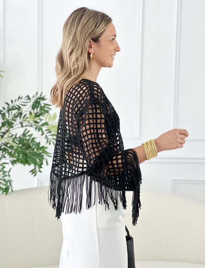 Jersey Calado & Flecos Haily Negro