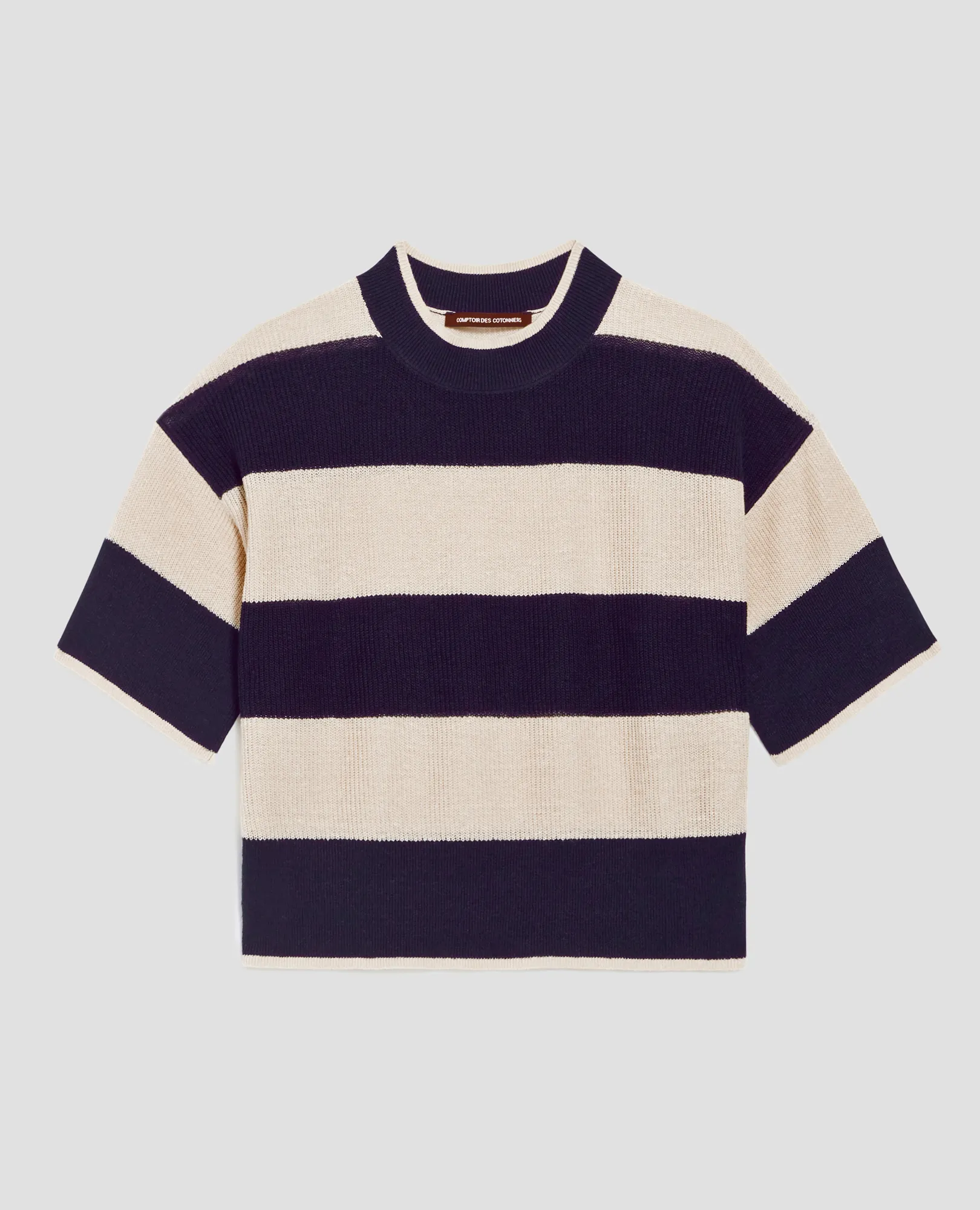 Jersey cropped de manga corta y lino large baritone