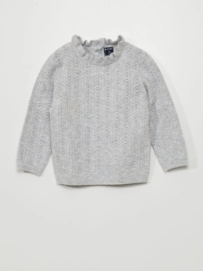JERSEY DE PUNTO CALADO  GRIS