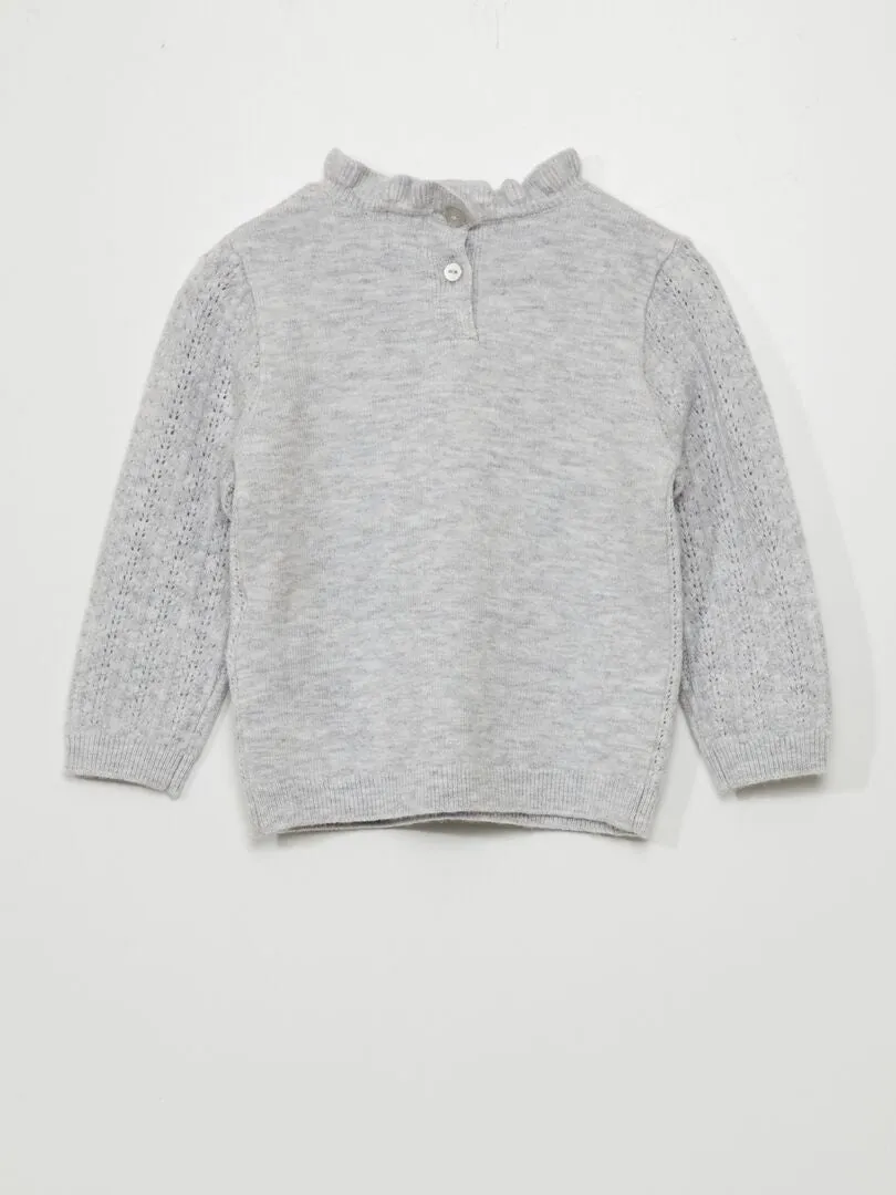 JERSEY DE PUNTO CALADO  GRIS