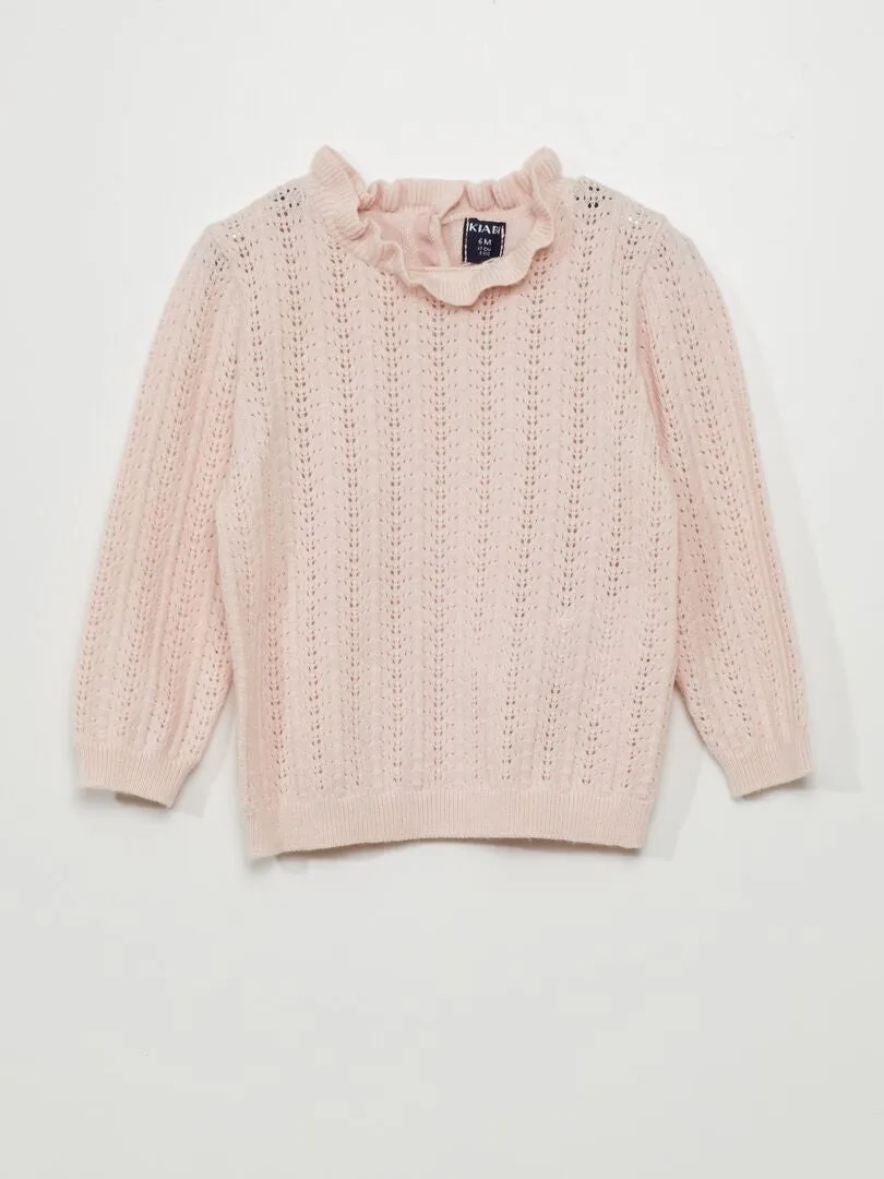 JERSEY DE PUNTO CALADO  ROSA