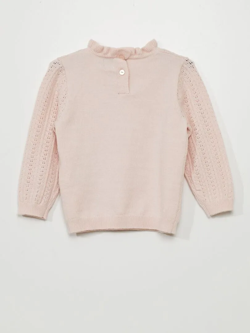 JERSEY DE PUNTO CALADO  ROSA