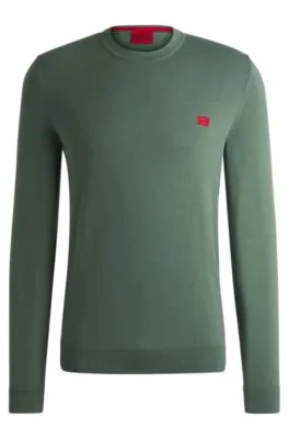 Jersey de punto de algodón con etiqueta con logo roja