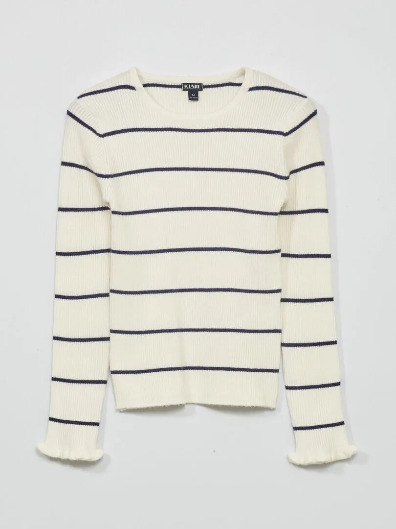 JERSEY DE PUNTO DE CANALé  BEIGE