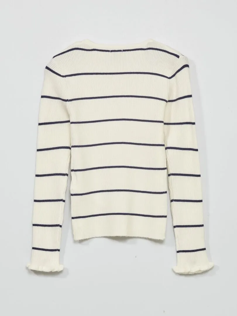 JERSEY DE PUNTO DE CANALé  BEIGE