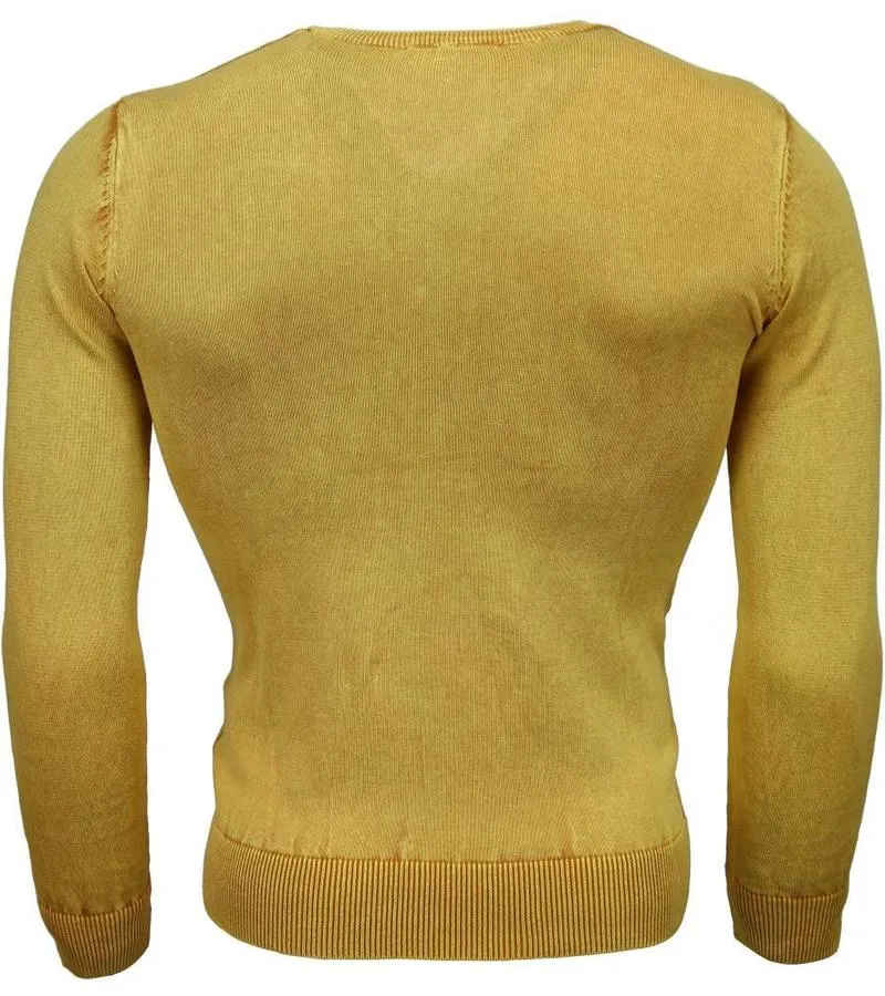 JERSEY  EXCLUSIVO VCUELLO BáSICO JERSEY HOMBRE  AMARILLO