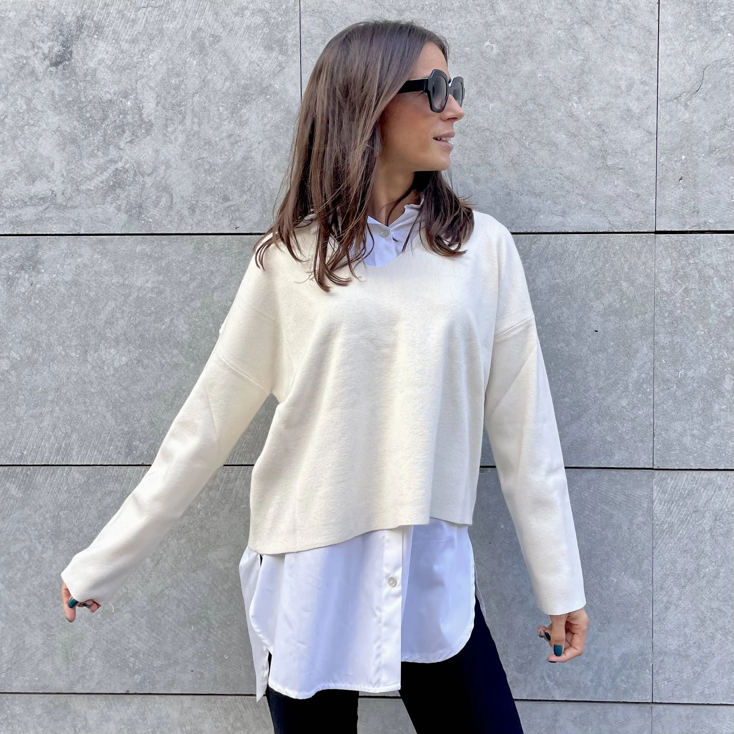 Jersey Laia Laffaure corto Beige