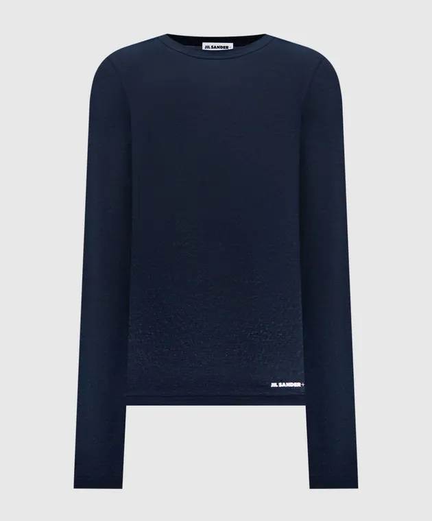 Jil Sander Blue longsleeve with logo print