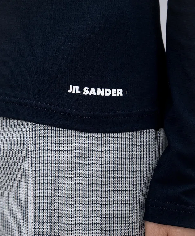 Jil Sander Blue longsleeve with logo print