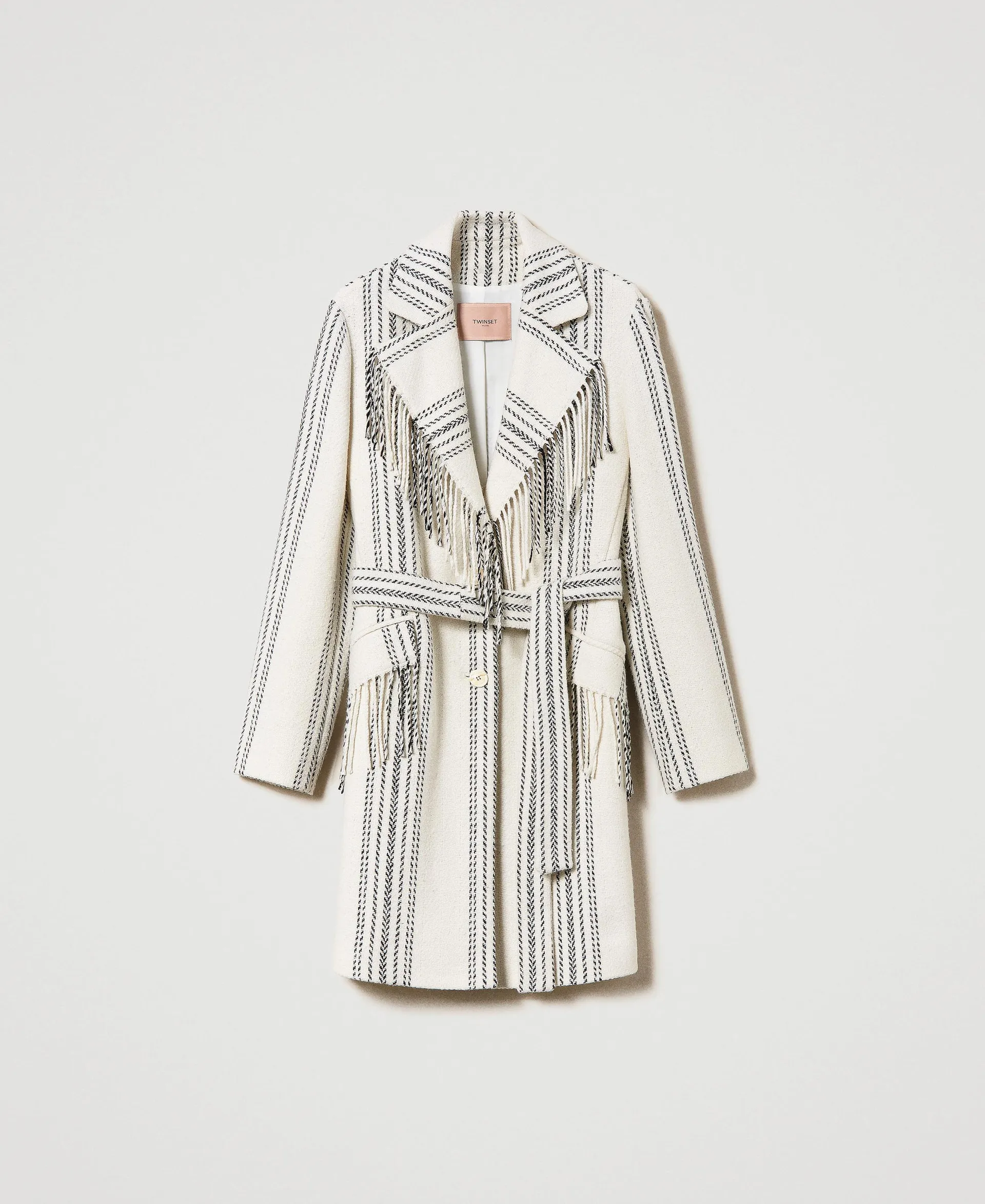Manteau en laine mélangée jacquard